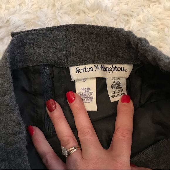 Vintage Norton mcnaughton midi dark gray wool skirt size 6 - Picture 5 of 5